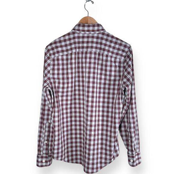 ABERCROMBIE Check Button Down Shirt Classic Casual Night Out Relaxed Brown Small - Picture 7 of 10